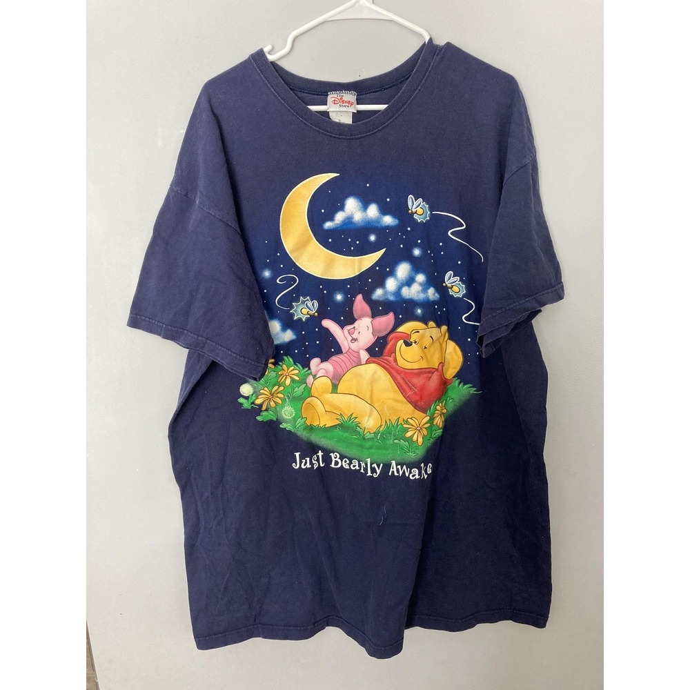 Vintage The Disney Store Shirt Women one size Pooh Piglet Just Bearly Awake 90s